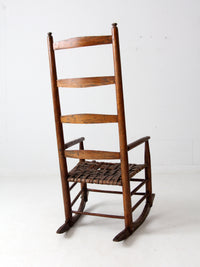 antique splint weave seat rocking chair