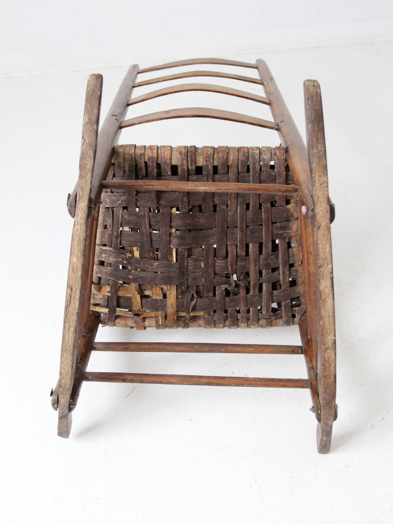 antique splint weave seat rocking chair