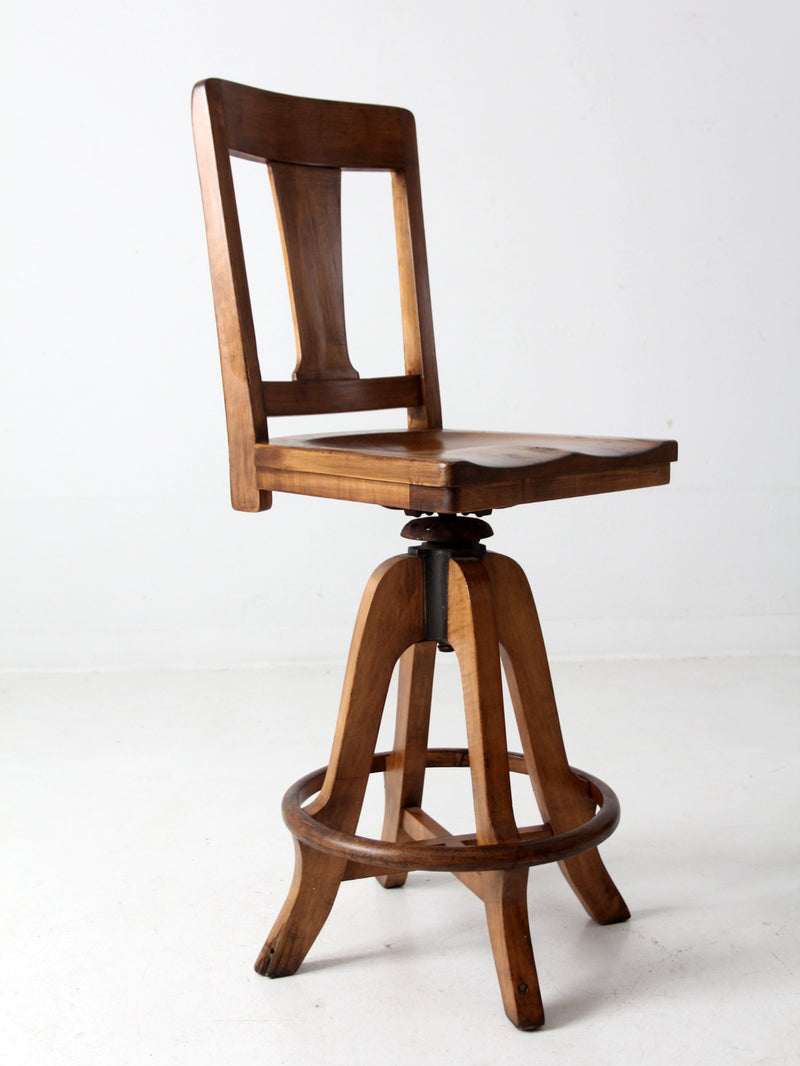 antique Arts & Crafts drafting stool