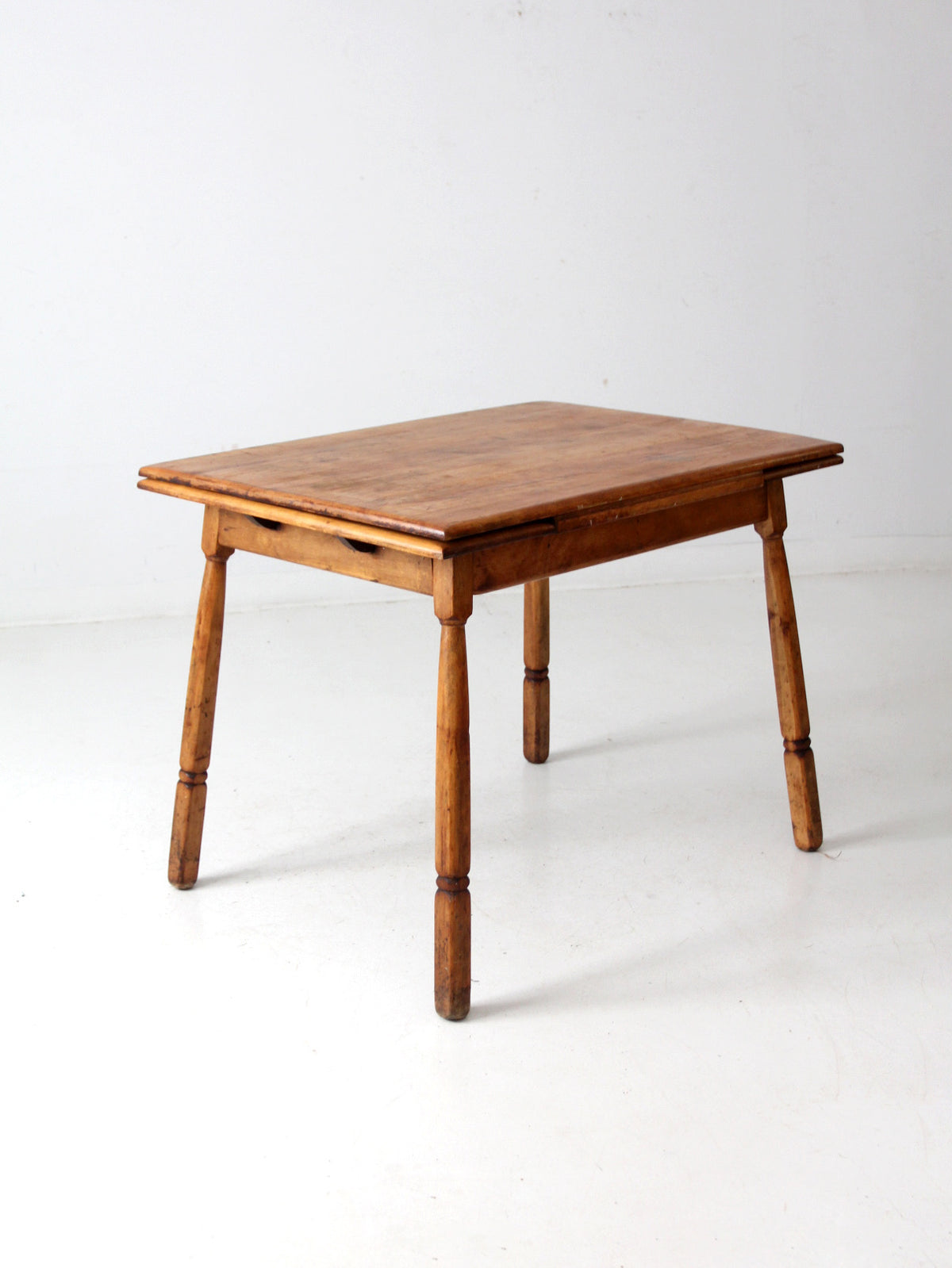 vintage 1940s pine kitchen table with slide out extensions