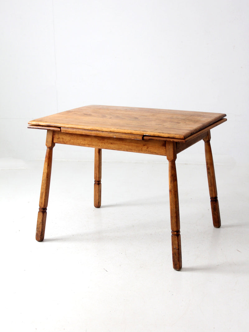 vintage 1940s pine kitchen table with slide out extensions