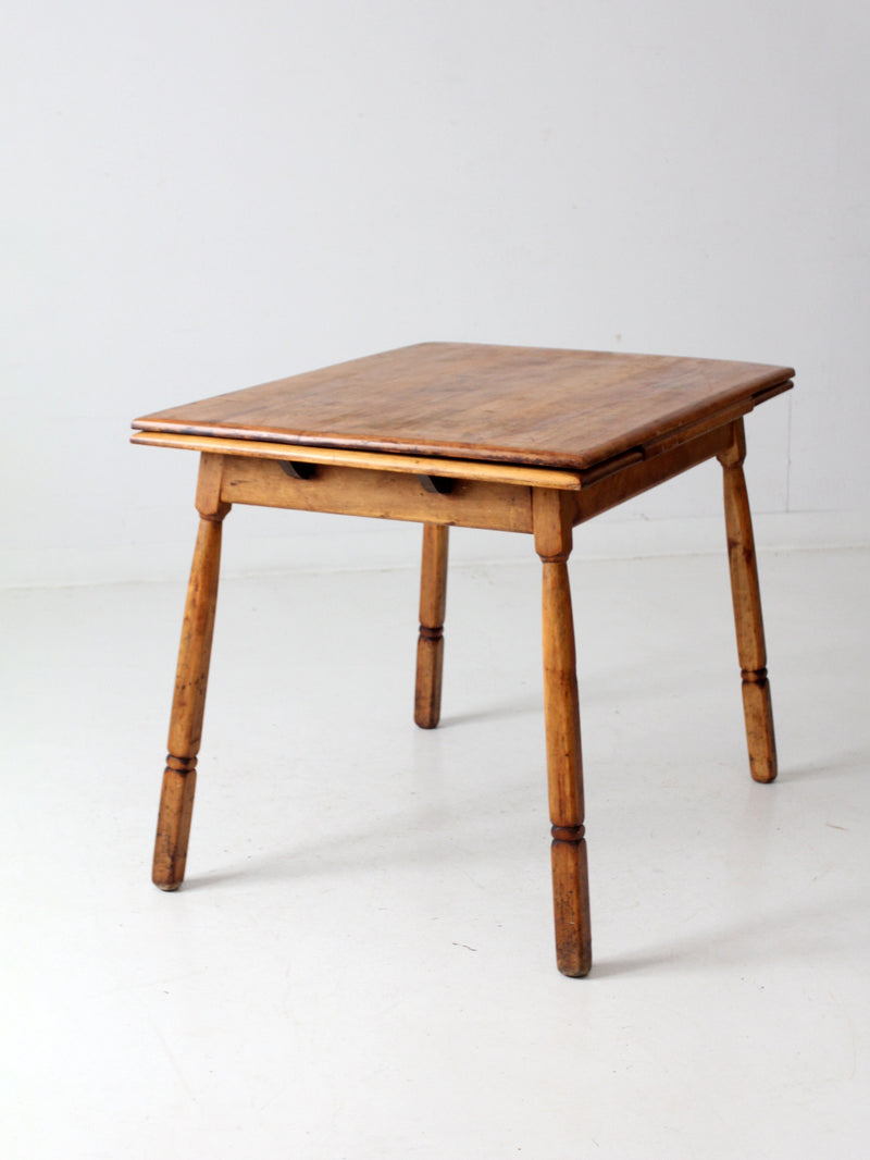 vintage 1940s pine kitchen table with slide out extensions