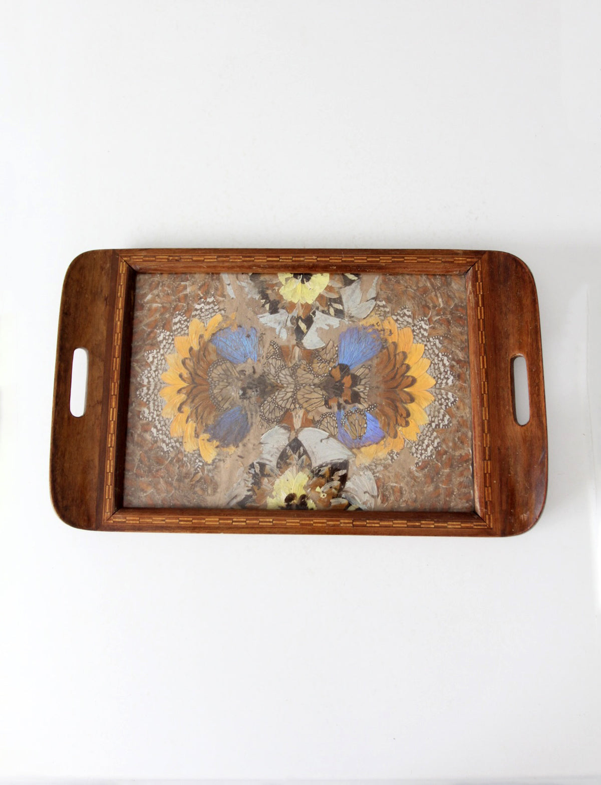 vintage art deco Brazilian butterfly tray circa 1940