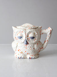 vintage handmade owl pottery pitcher