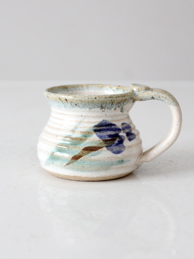 vintage studio pottery floral mug