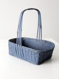 vintage blue wicker basket