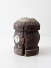 antique wooden grinding vessel