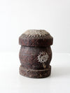 antique wooden grinding vessel