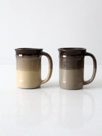 vintage studio pottery mugs pair