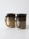 vintage studio pottery mugs pair