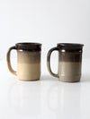 vintage studio pottery mugs pair