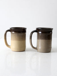 vintage studio pottery mugs pair