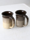 vintage studio pottery mugs pair