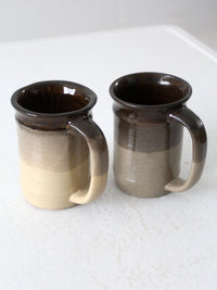 vintage studio pottery mugs pair