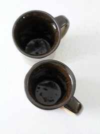 vintage studio pottery mugs pair