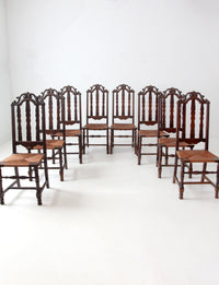 antique rush seat dining chairs set of 8