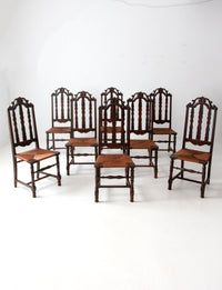 antique rush seat dining chairs set of 8