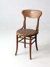 vintage bentwood bistro chair with plaid seat