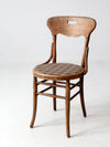 vintage bentwood bistro chair with plaid seat