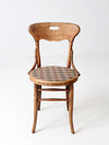 vintage bentwood bistro chair with plaid seat