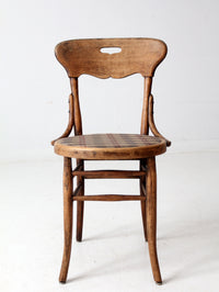 vintage bentwood bistro chair with plaid seat