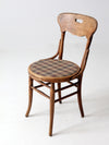 vintage bentwood bistro chair with plaid seat