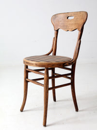 vintage bentwood bistro chair with plaid seat