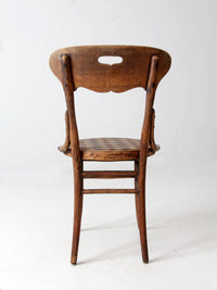 vintage bentwood bistro chair with plaid seat