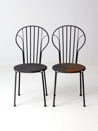 vintage metal patio chairs pair