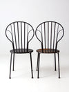 vintage metal patio chairs pair