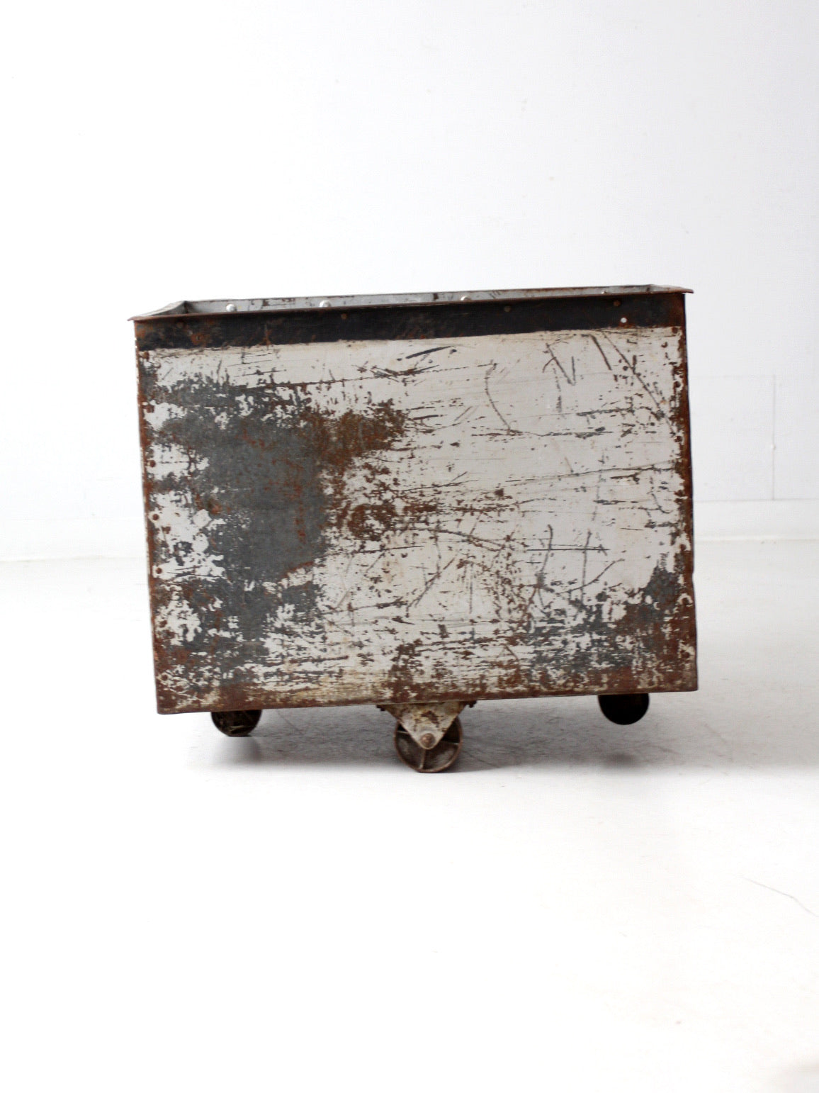 vintage industrial cart bin