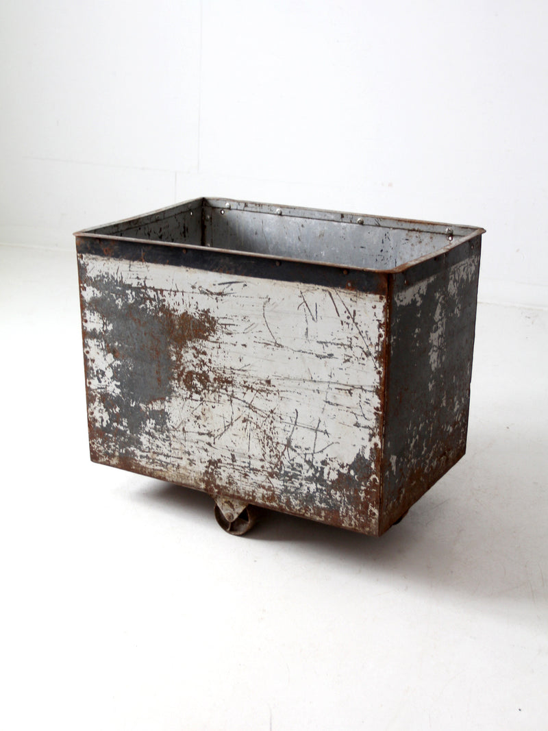 vintage industrial cart bin