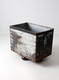 vintage industrial cart bin