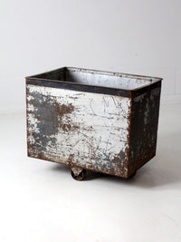 vintage industrial cart bin