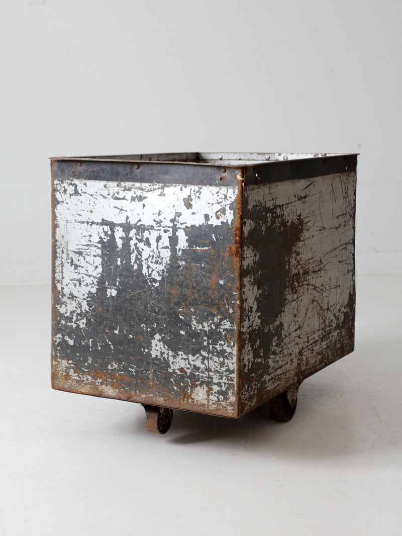 vintage industrial cart bin