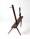 antique primitive spinning wheel bench