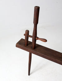 antique primitive spinning wheel bench