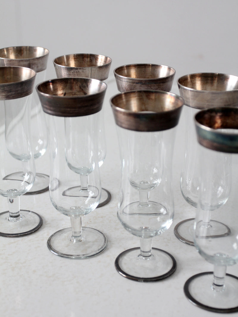 vintage Dorothy Thorpe silver band parfait glasses set of 8