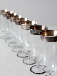 vintage Dorothy Thorpe silver band parfait glasses set of 8