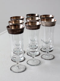 vintage Dorothy Thorpe silver band parfait glasses set of 8