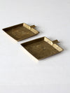 vintage brass ashtray pair