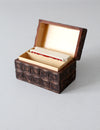 vintage carved wood playing card box