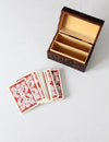 vintage carved wood playing card box