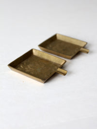 vintage brass ashtray pair