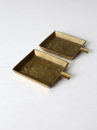 vintage brass ashtray pair