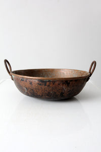 antique copper preserving pan