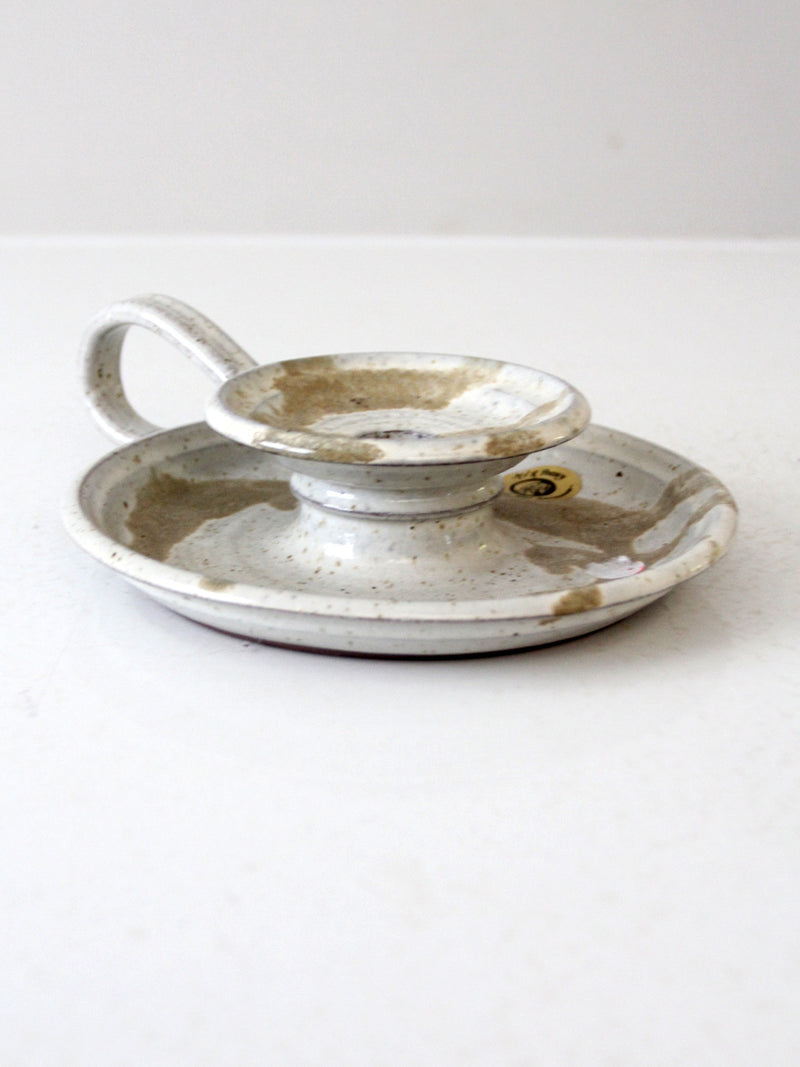 vintage studio pottery candlestick holder