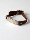 vintage leather and metal bar bracelet