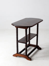 antique spool leg side table