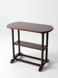 antique spool leg side table